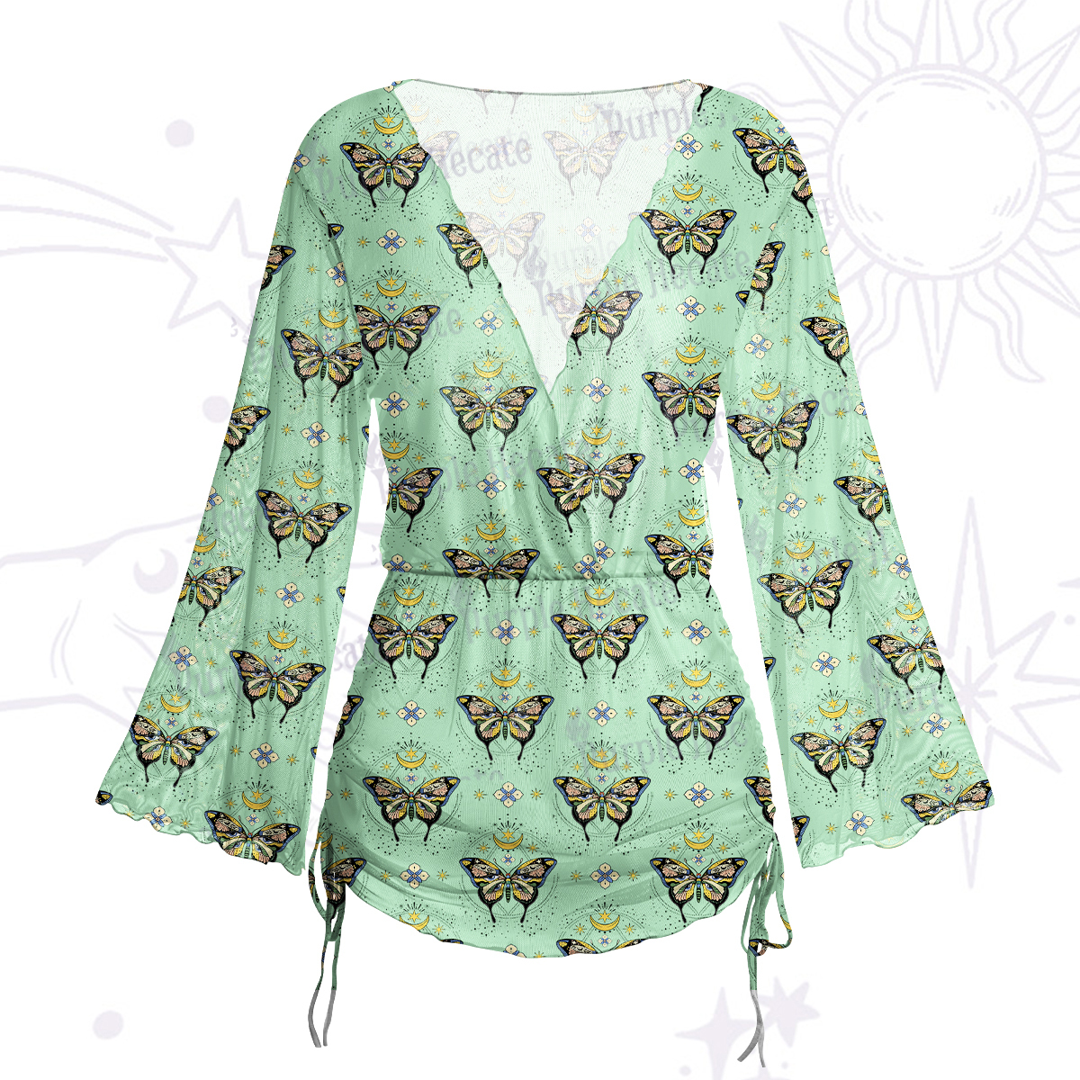 Purplehecate I Am Opening Mesh Cover Up Dress