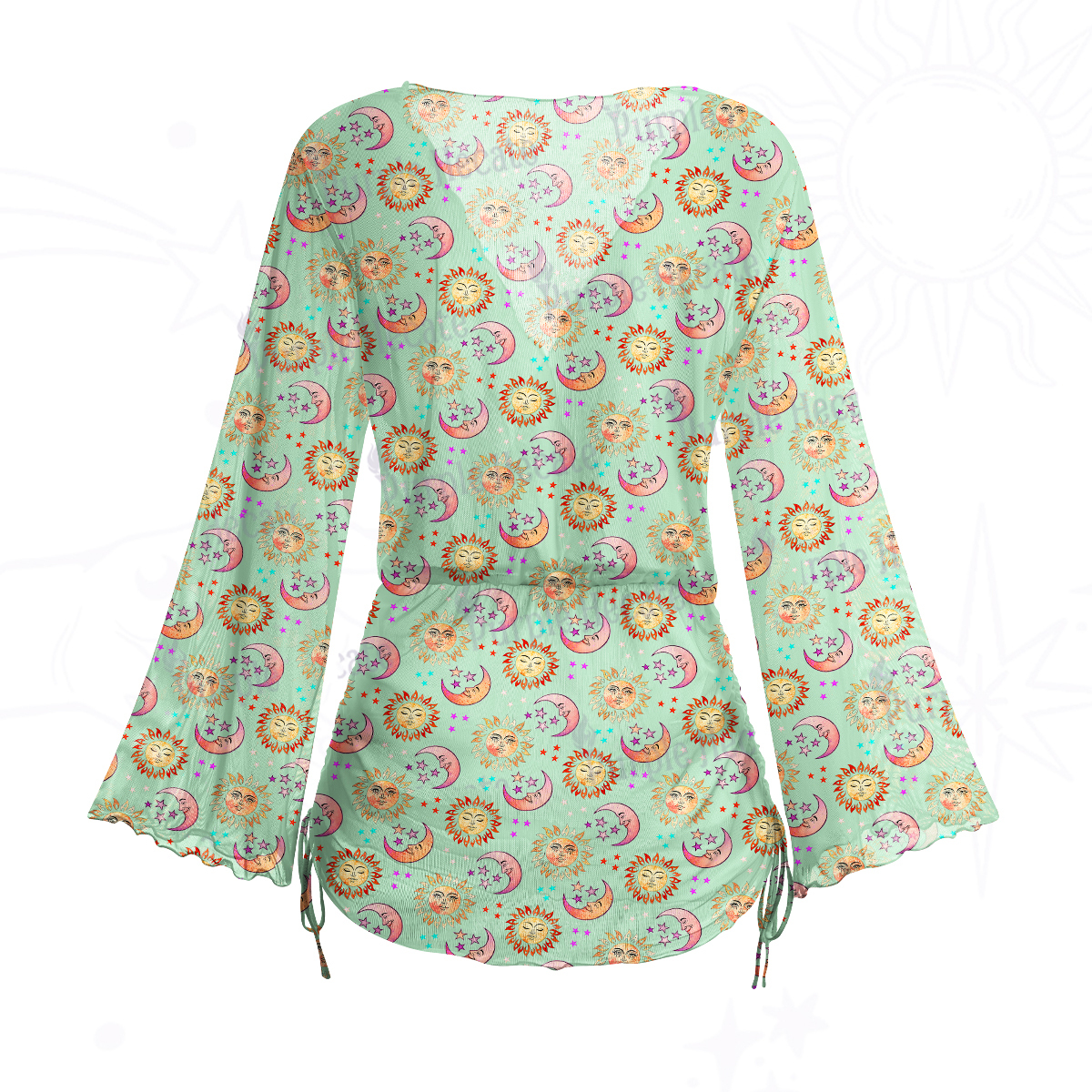 Purplehecate Sun & Moon Whispers Mesh Cover Up Dress