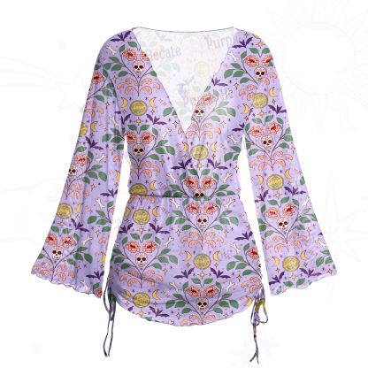 Purplehecate Gothic Floral Skeleton Mesh Cover Up Dress