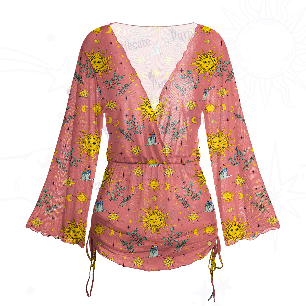 Purplehecate Magic Sun Mesh Cover Up Dress
