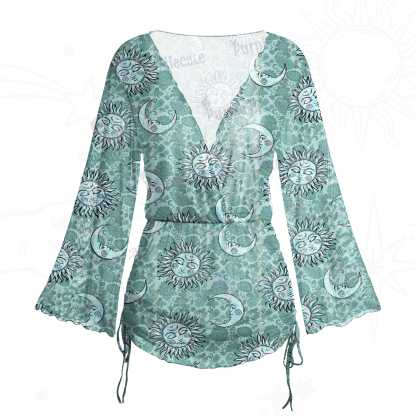 Purplehecate Sun & Moon Whispers Mesh Cover Up Dress