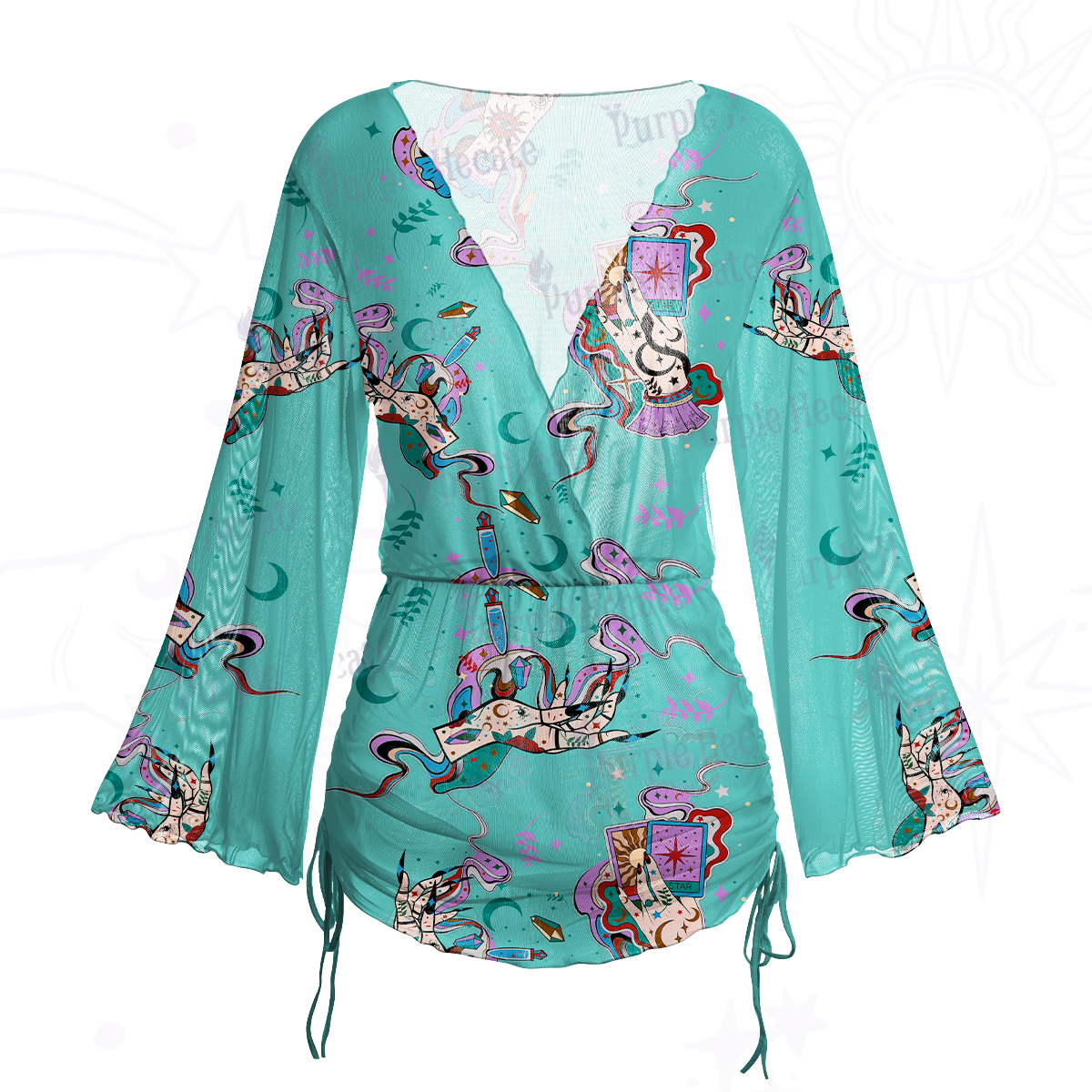 Purplehecate Astrological Secrets Mesh Cover Up Dress