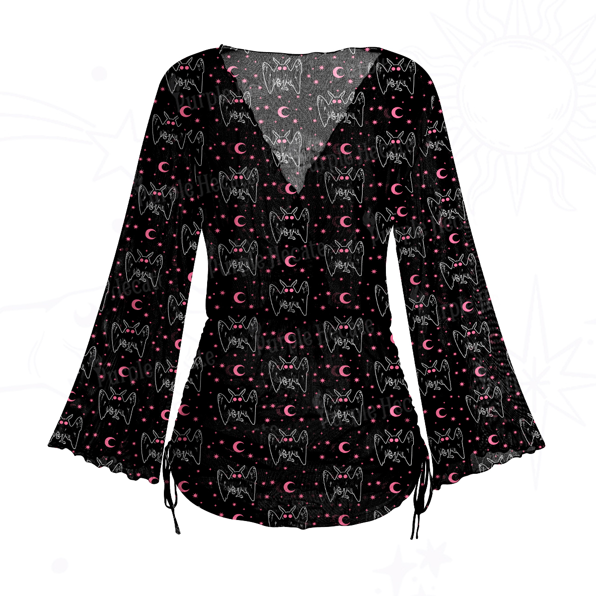 Purplehecate Witchy Mothman Night Mesh Cover Up Dress
