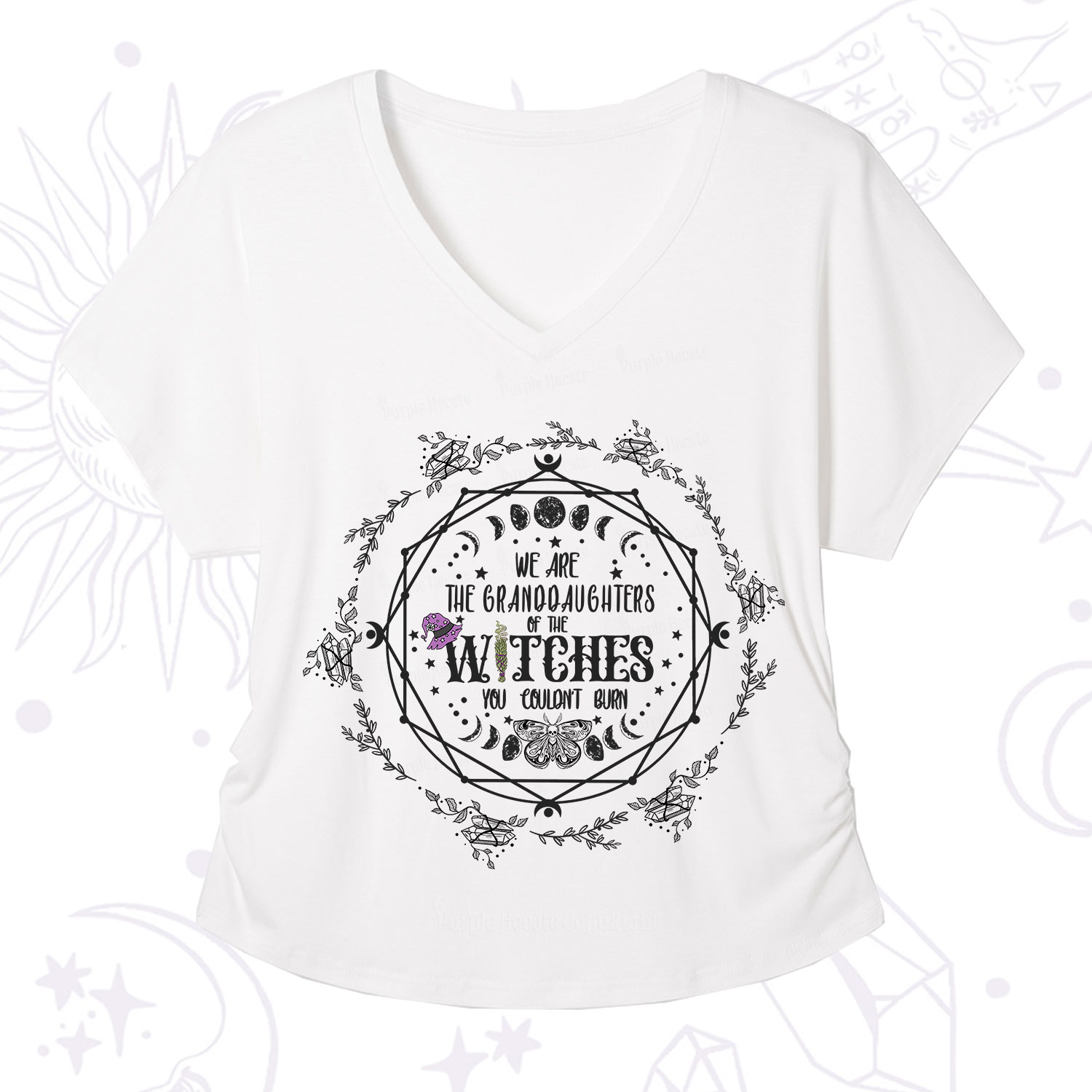 [Copy]Purplehecate Zero Fucks Given V-Neck T-Shirt