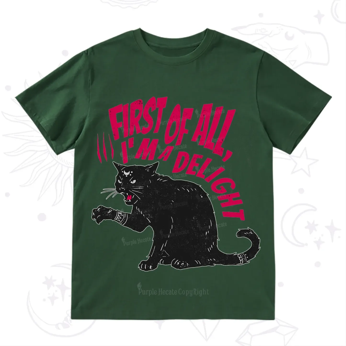 Purplehecate First Of All I'm A Delight Cat T-Shirt