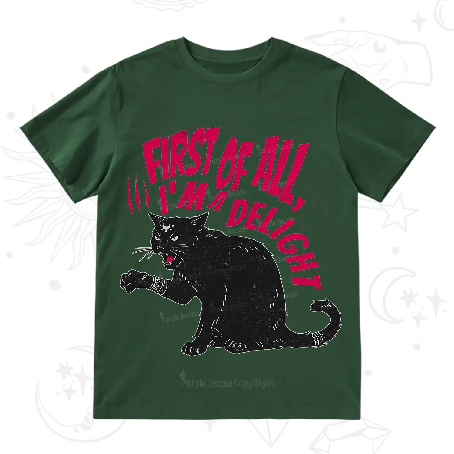 Purplehecate First Of All I'm A Delight Cat T-Shirt