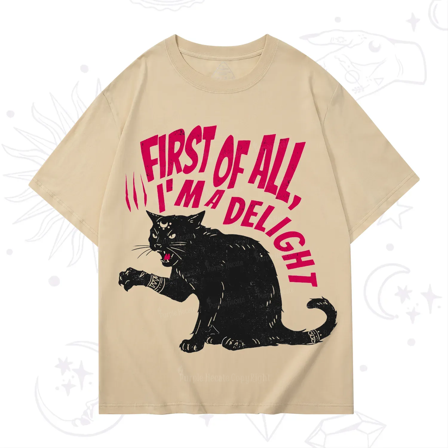 Purplehecate First Of All I'm A Delight Cat T-Shirt