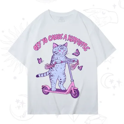 Purplehecate Off To Cause A Kerfuffle Cat T-Shirt