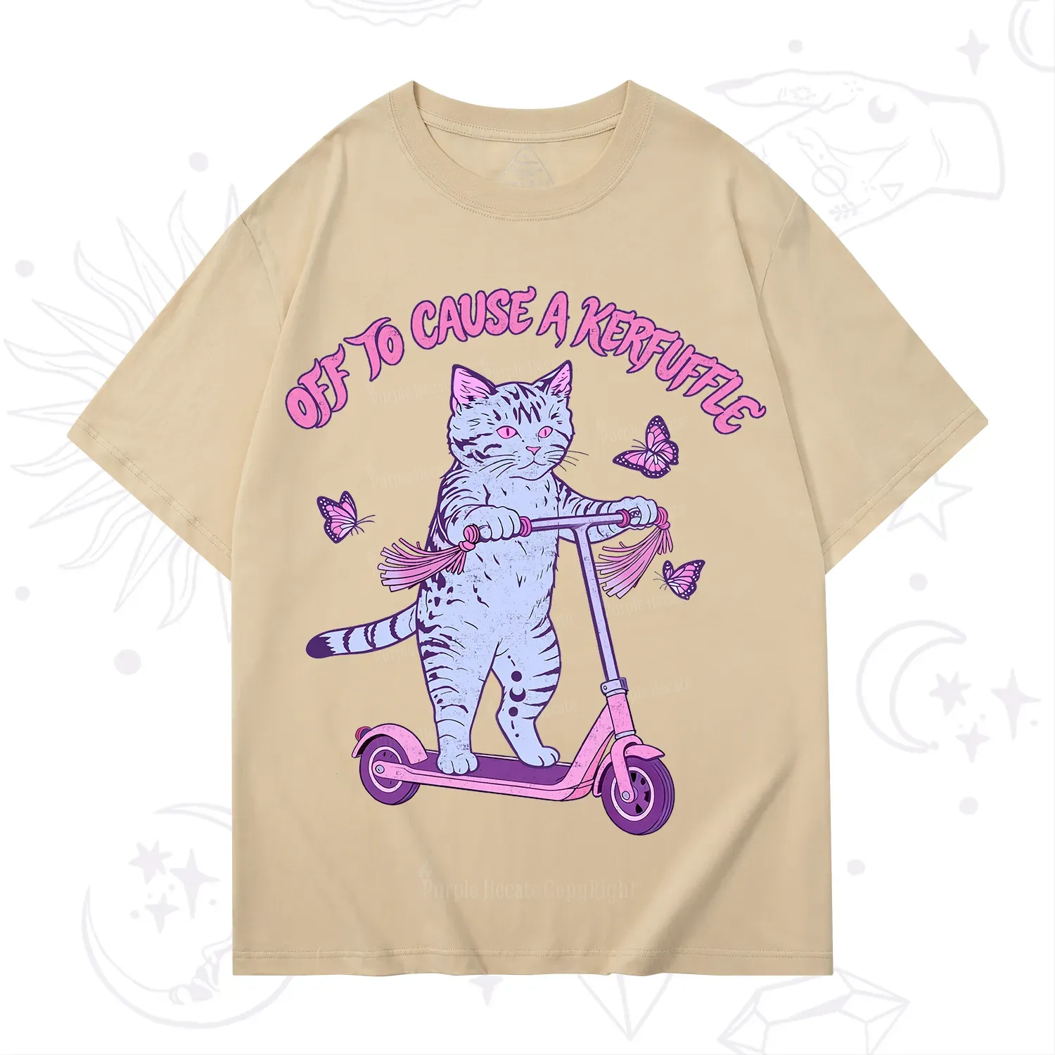 Purplehecate Off To Cause A Kerfuffle Cat T-Shirt