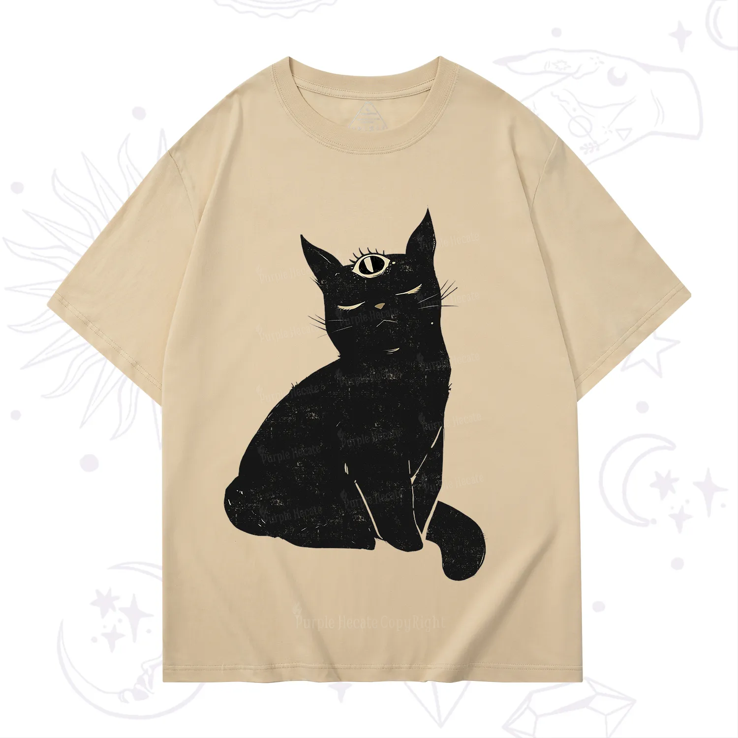 Purplehecate Third Eye Black Cat T-Shirt