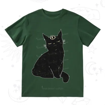 Purplehecate Third Eye Black Cat T-Shirt