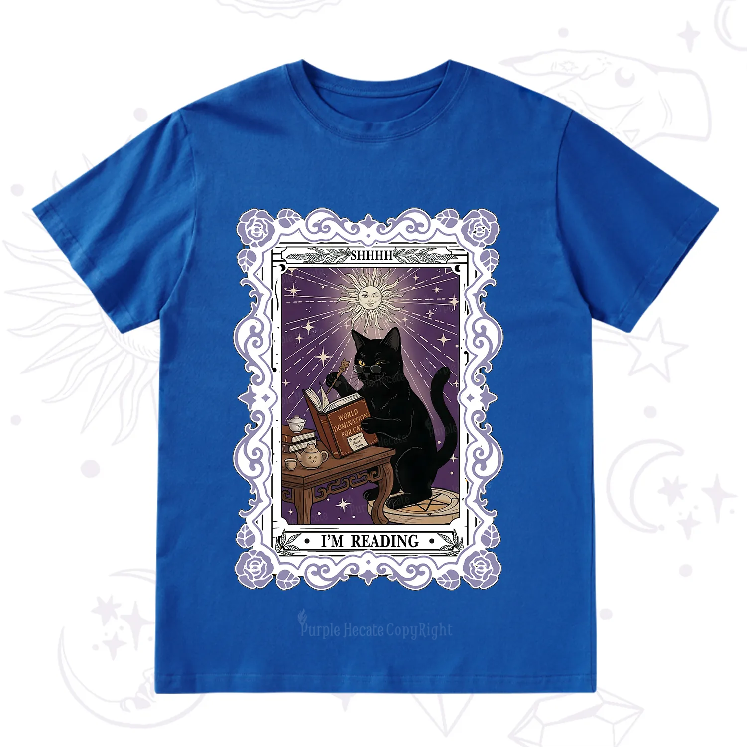 Purplehecate The Reading Cat Tarot T-Shirt