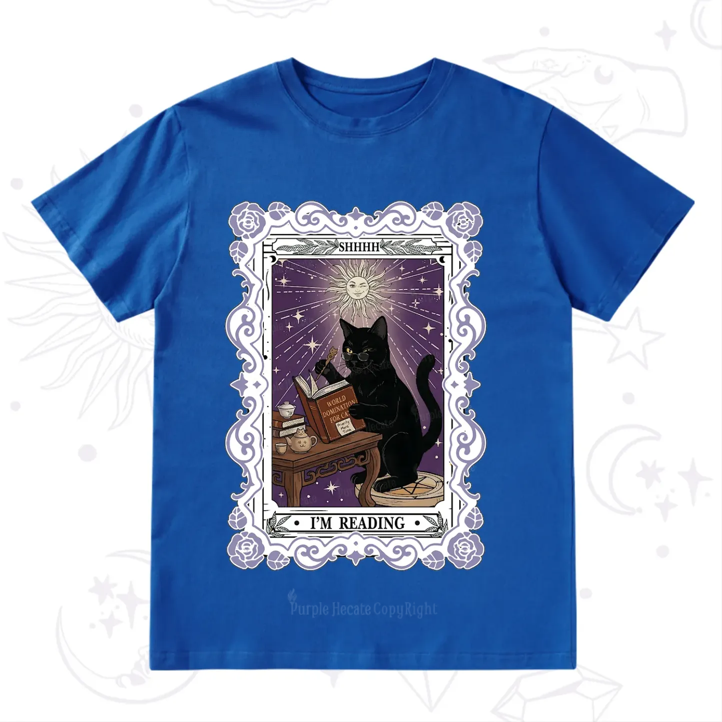 Purplehecate The Reading Cat Tarot T-Shirt