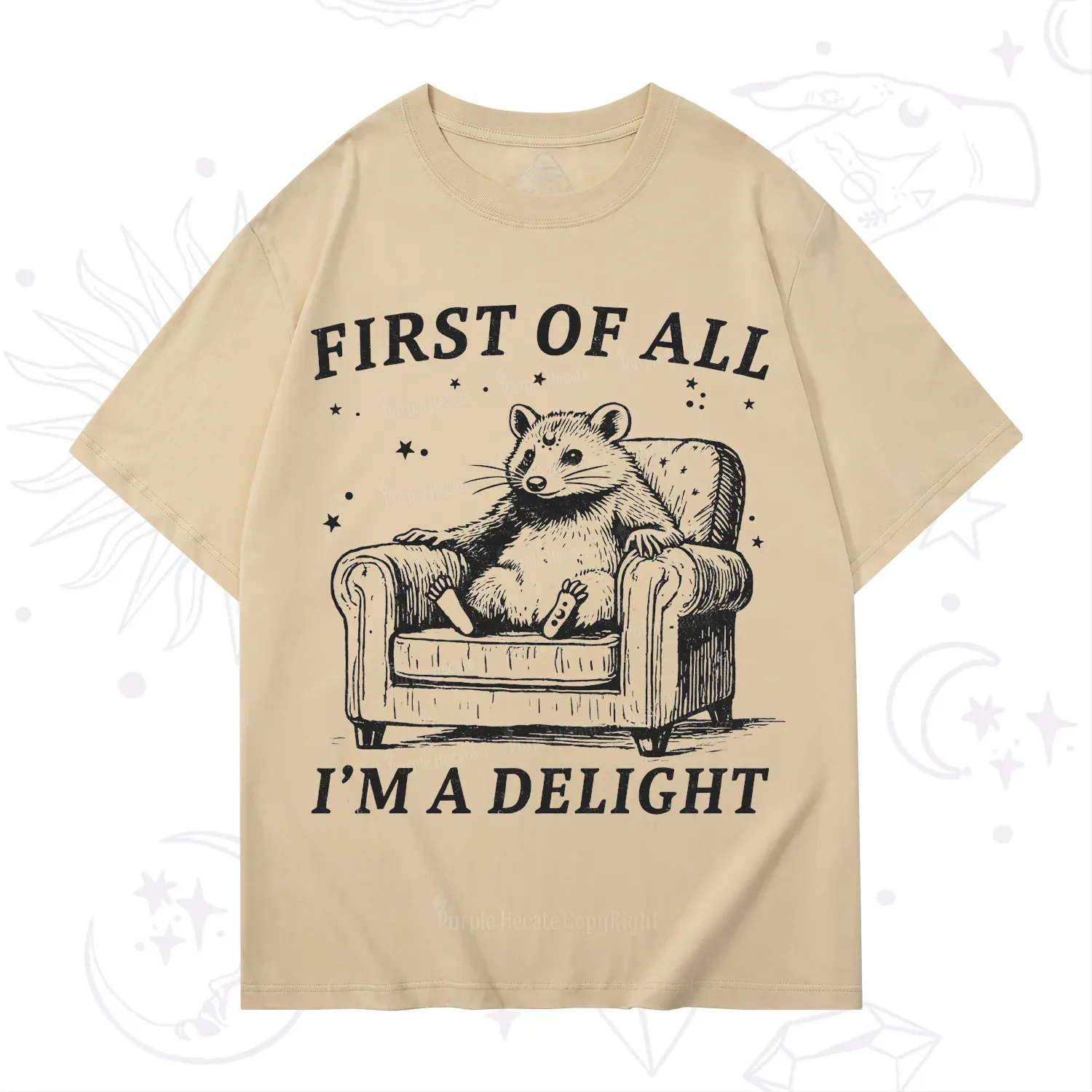 Purplehecate First Of All I'm A Delight Opossum T-Shirt