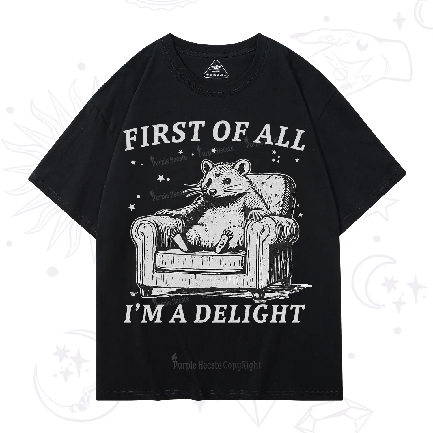 Purplehecate First Of All I'm A Delight Opossum T-Shirt