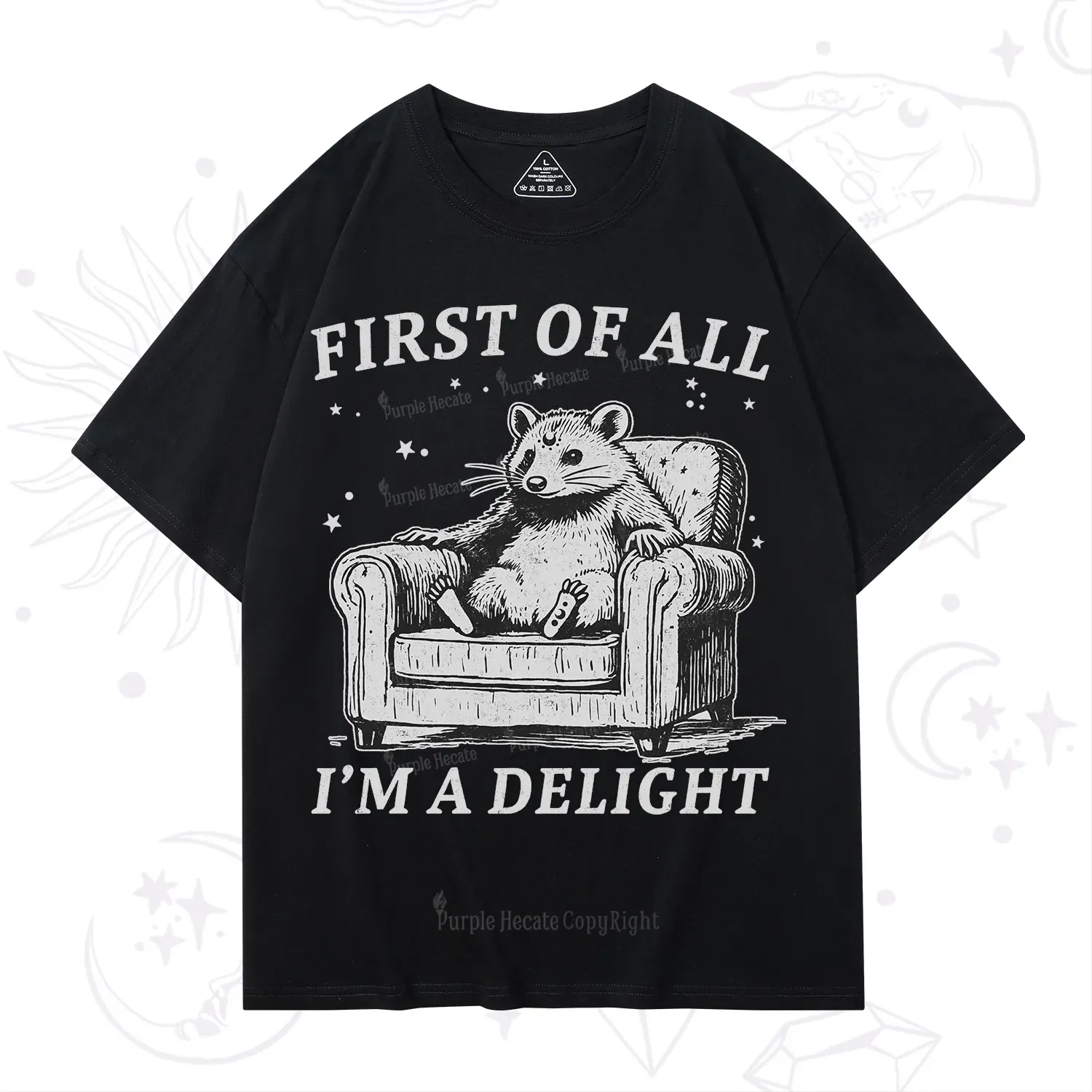 Purplehecate First Of All I'm A Delight Opossum T-Shirt