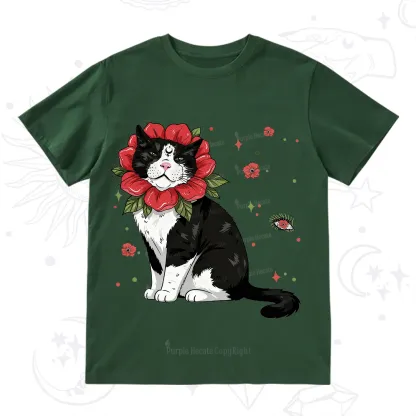 Purplehecate Cat in Flower Crown T-Shirt