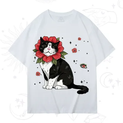 Purplehecate Cat in Flower Crown T-Shirt