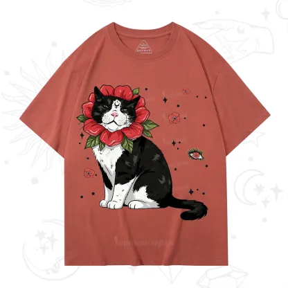 Purplehecate Cat in Flower Crown T-Shirt