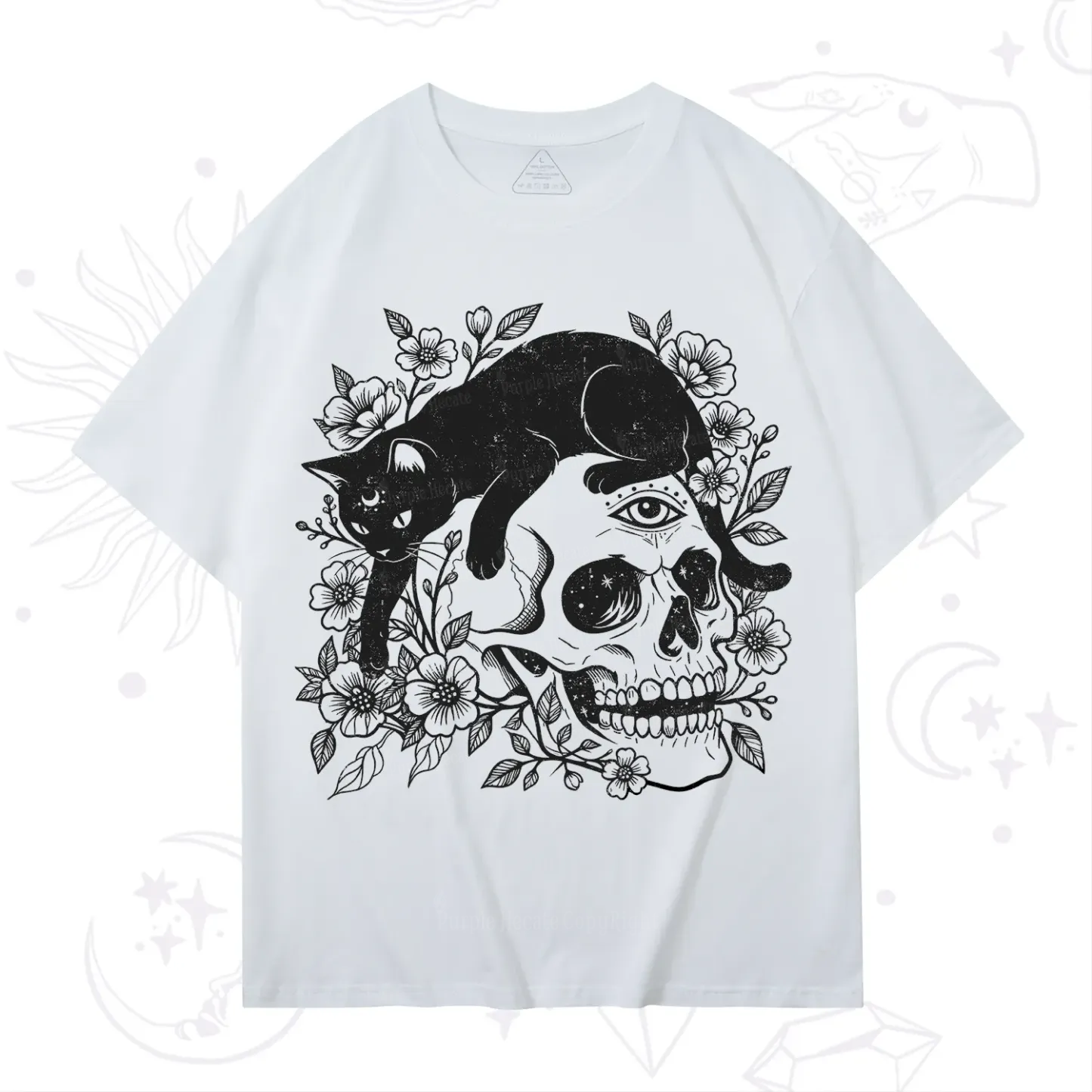 Purplehecate Black Cats In A Skull T-Shirt