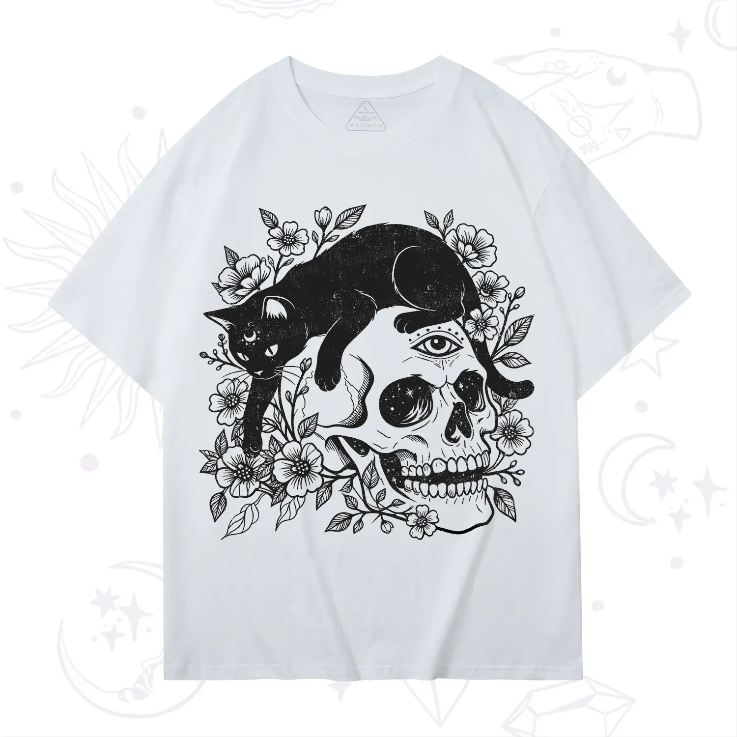Purplehecate Black Cats In A Skull T-Shirt