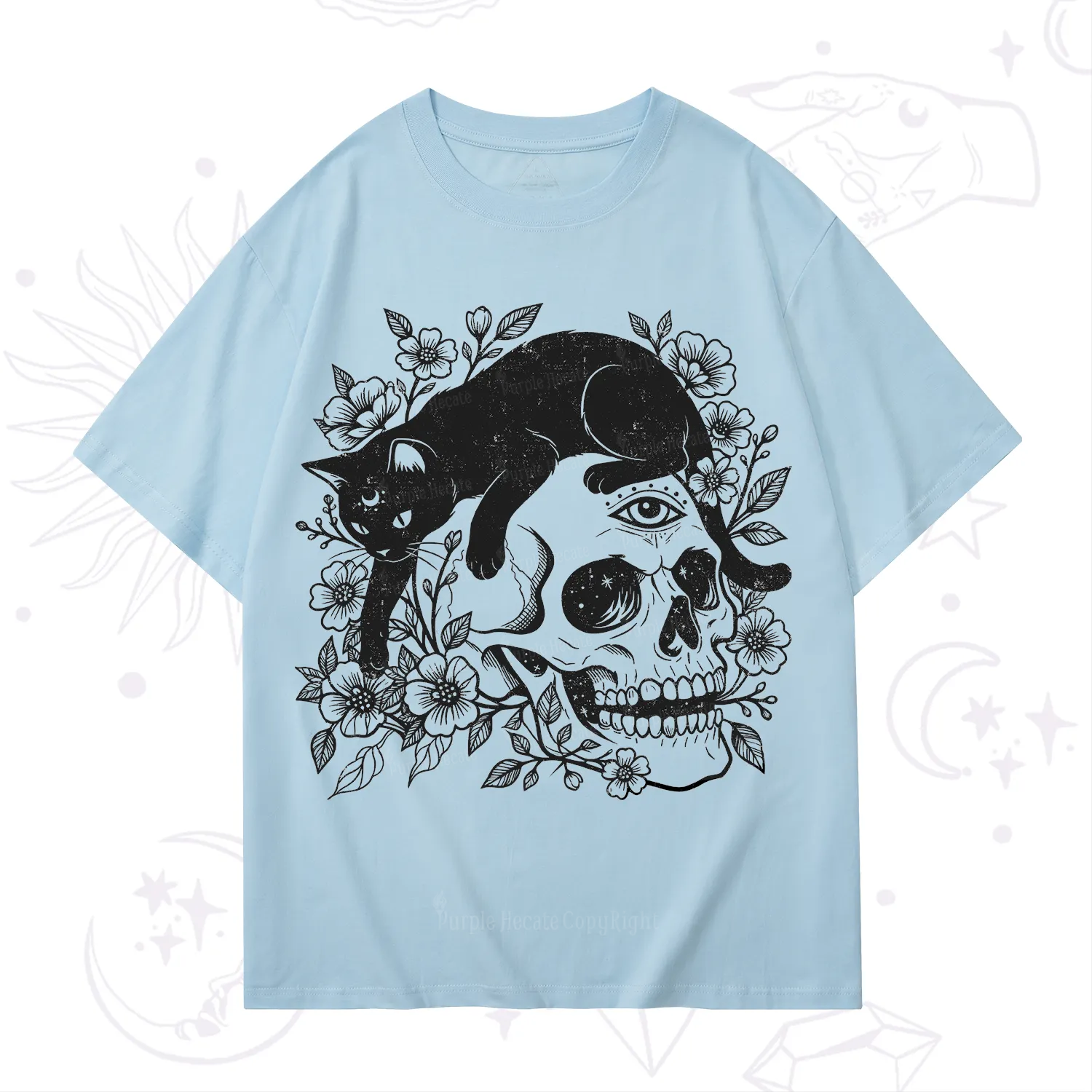 Purplehecate Black Cats In A Skull T-Shirt