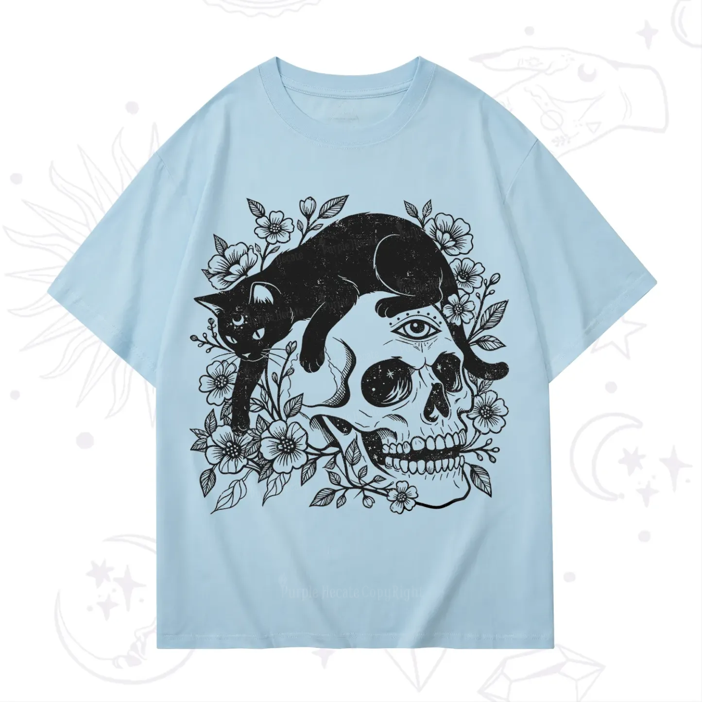 Purplehecate Black Cats In A Skull T-Shirt