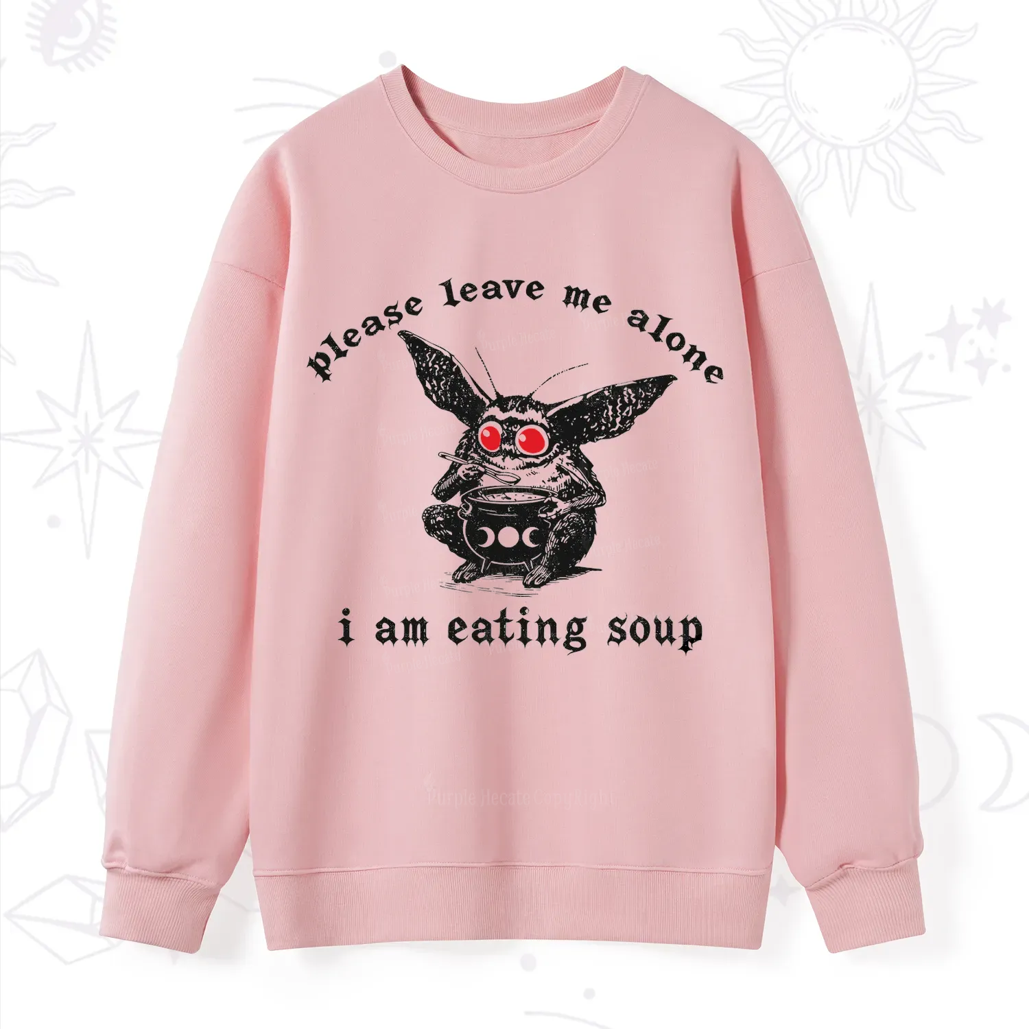 Purplehecate Mothman Eating Soup Sweatshirt