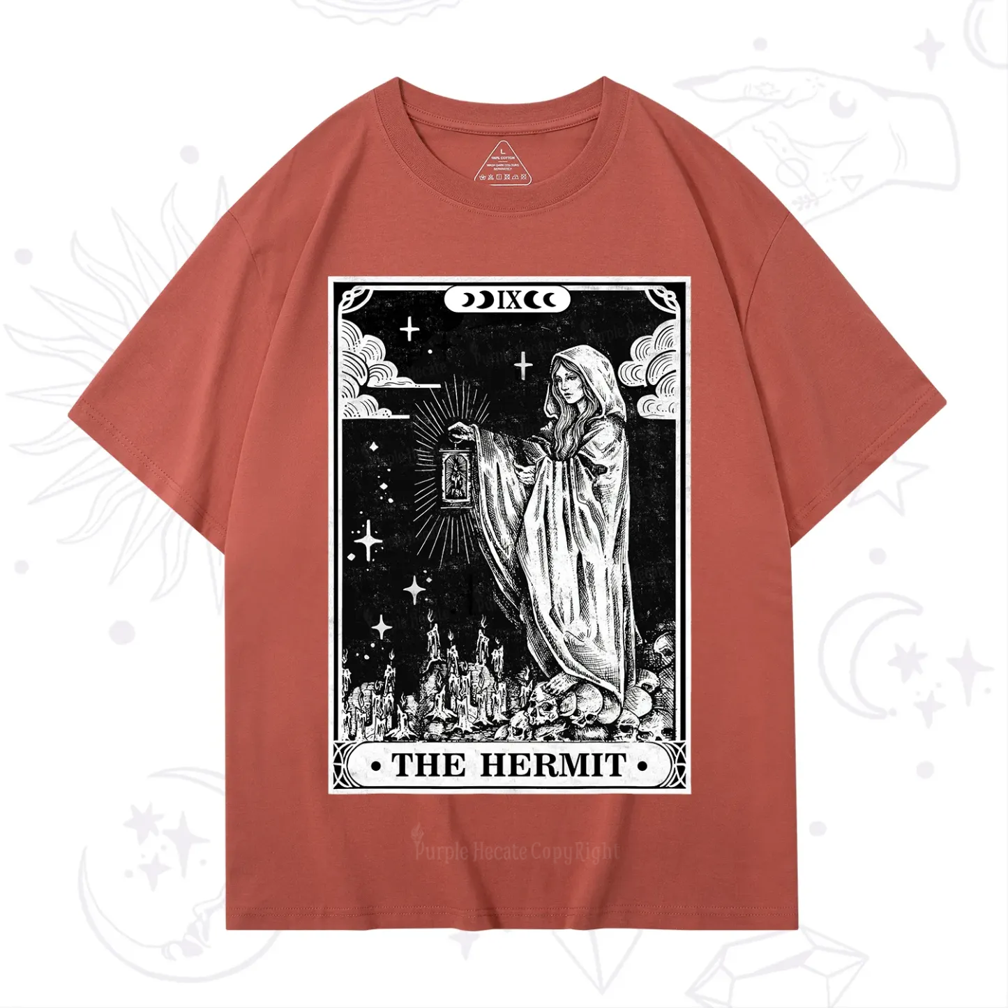 Purplehecate The Hermit Goddess Tarot Card T-Shirt