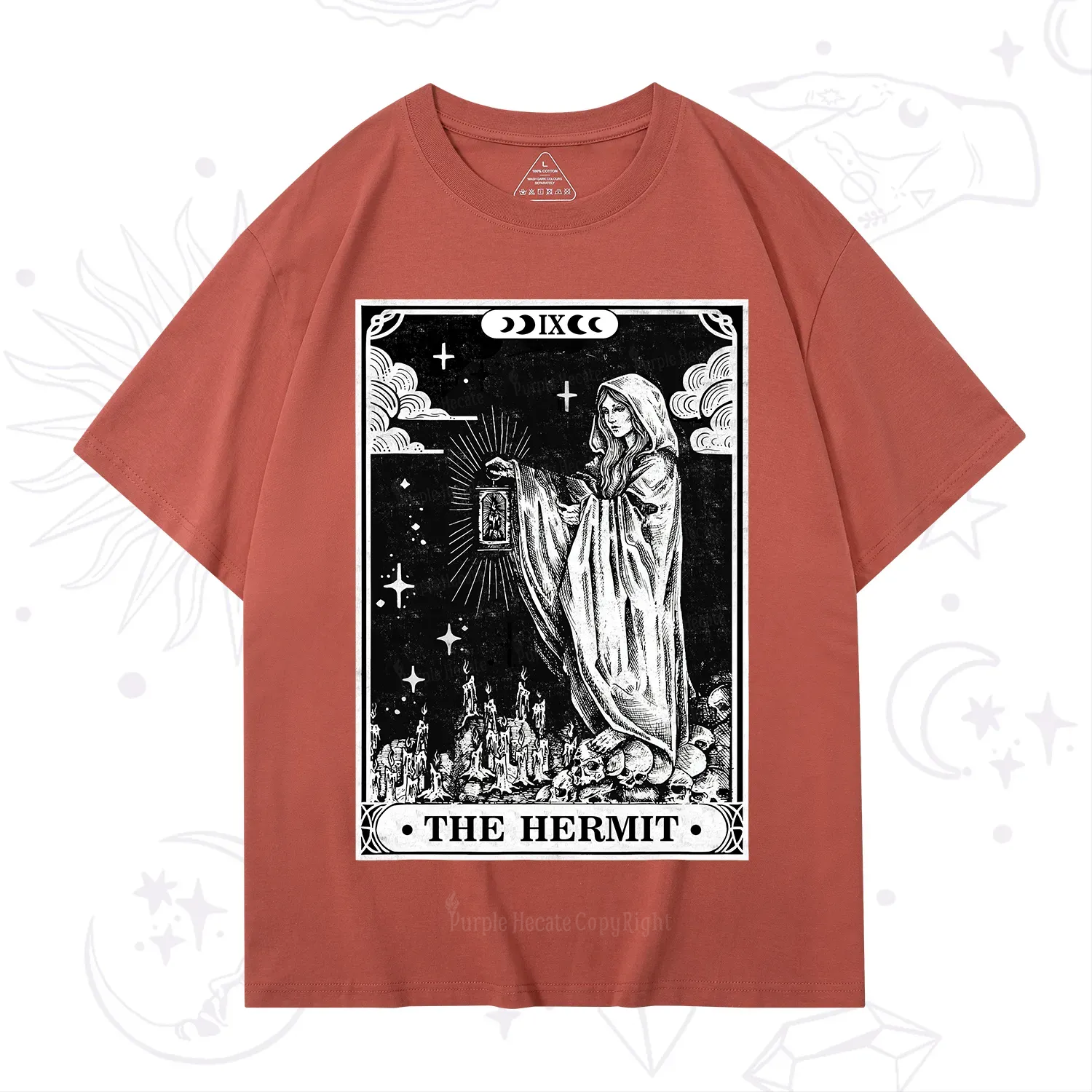 Purplehecate The Hermit Goddess Tarot Card T-Shirt