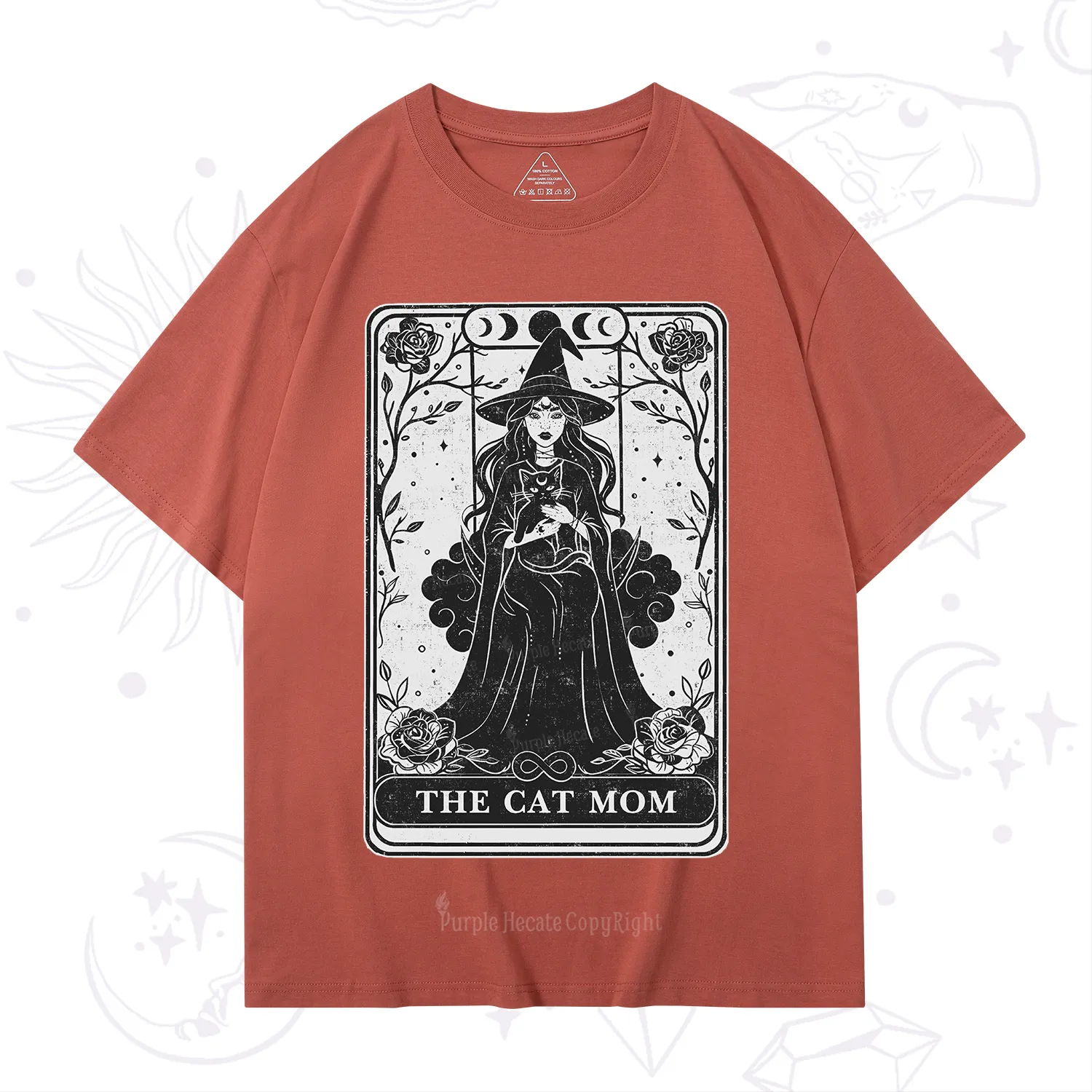 Purplehecate The Witch Cat Mom Tarot T-Shirt