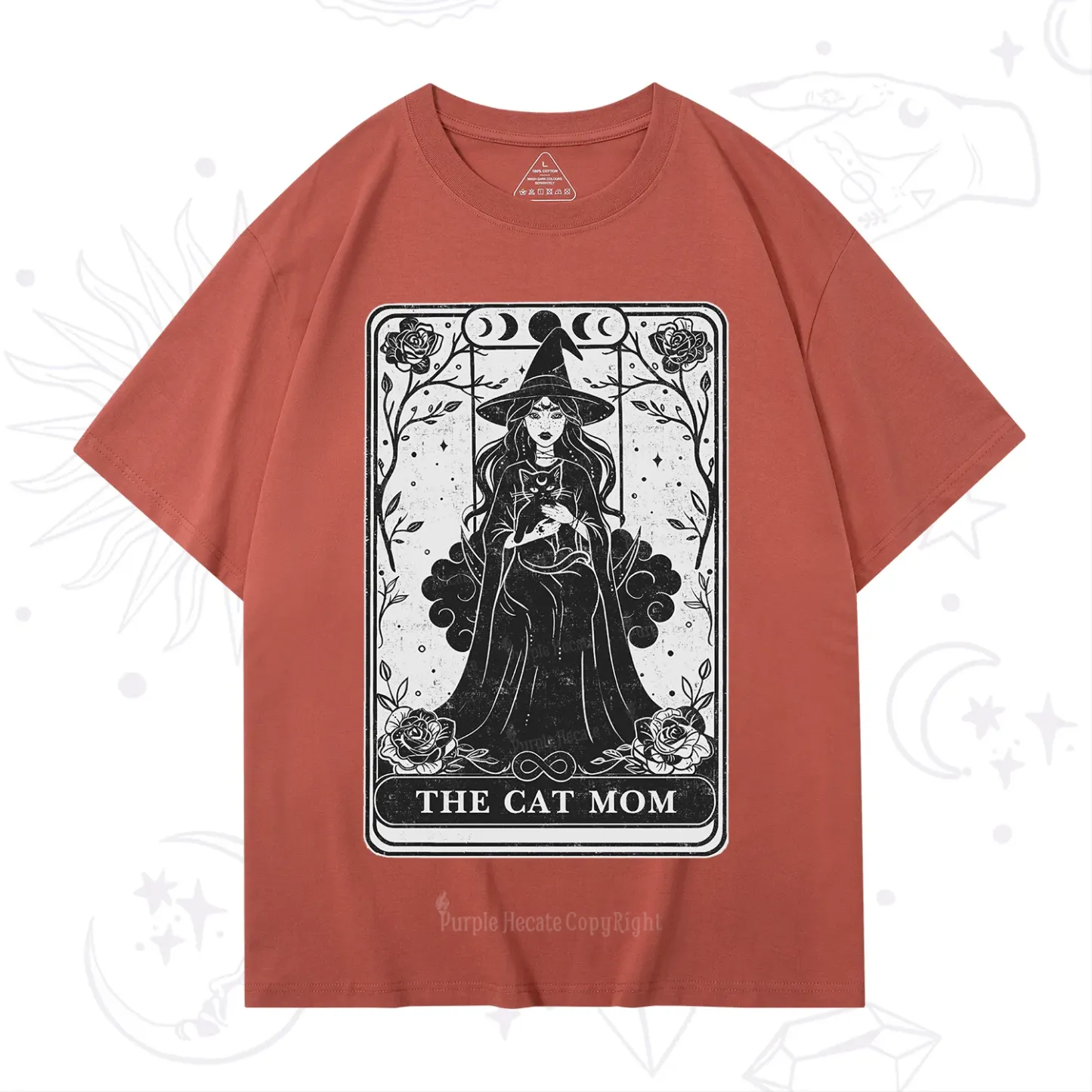 Purplehecate The Witch Cat Mom Tarot T-Shirt