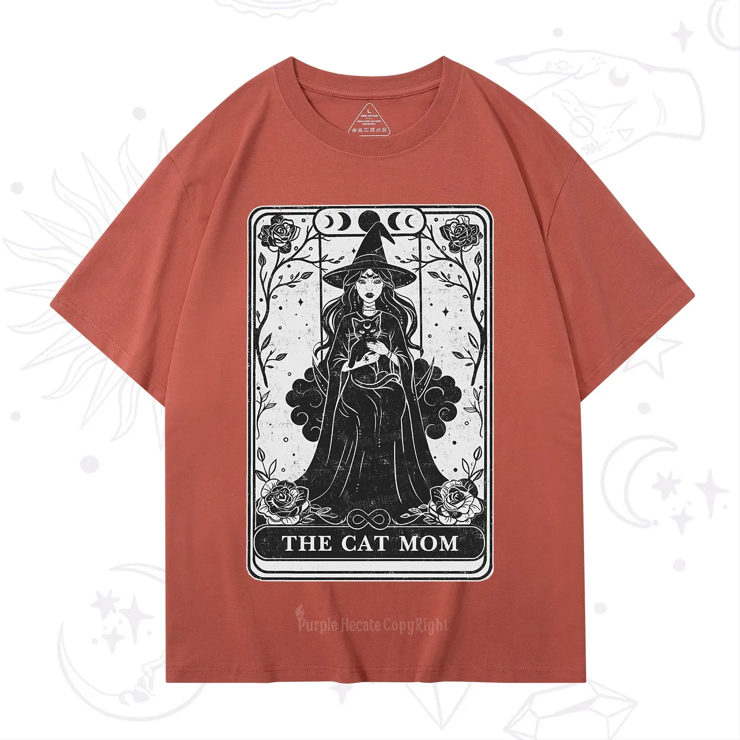 Purplehecate The Witch Cat Mom Tarot T-Shirt