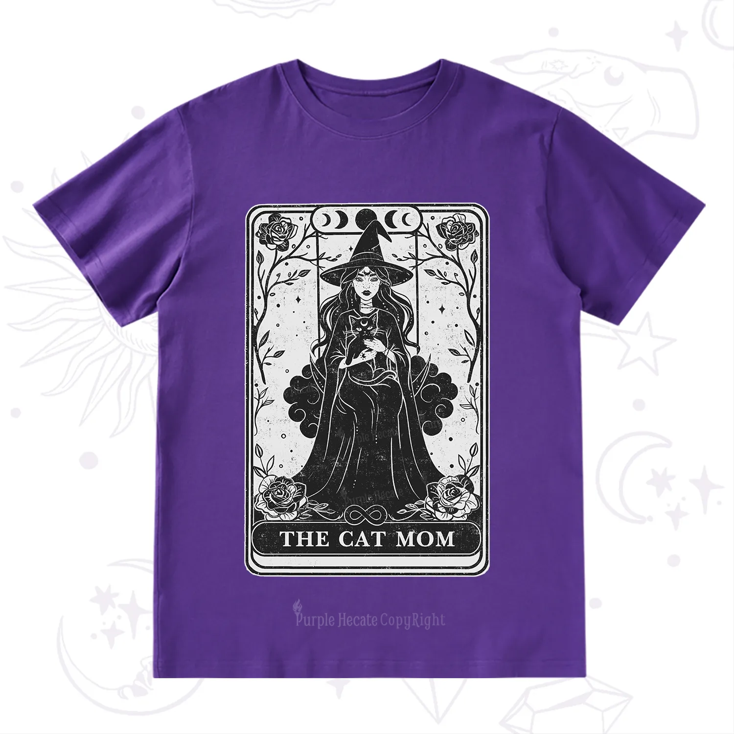 Purplehecate The Witch Cat Mom Tarot T-Shirt