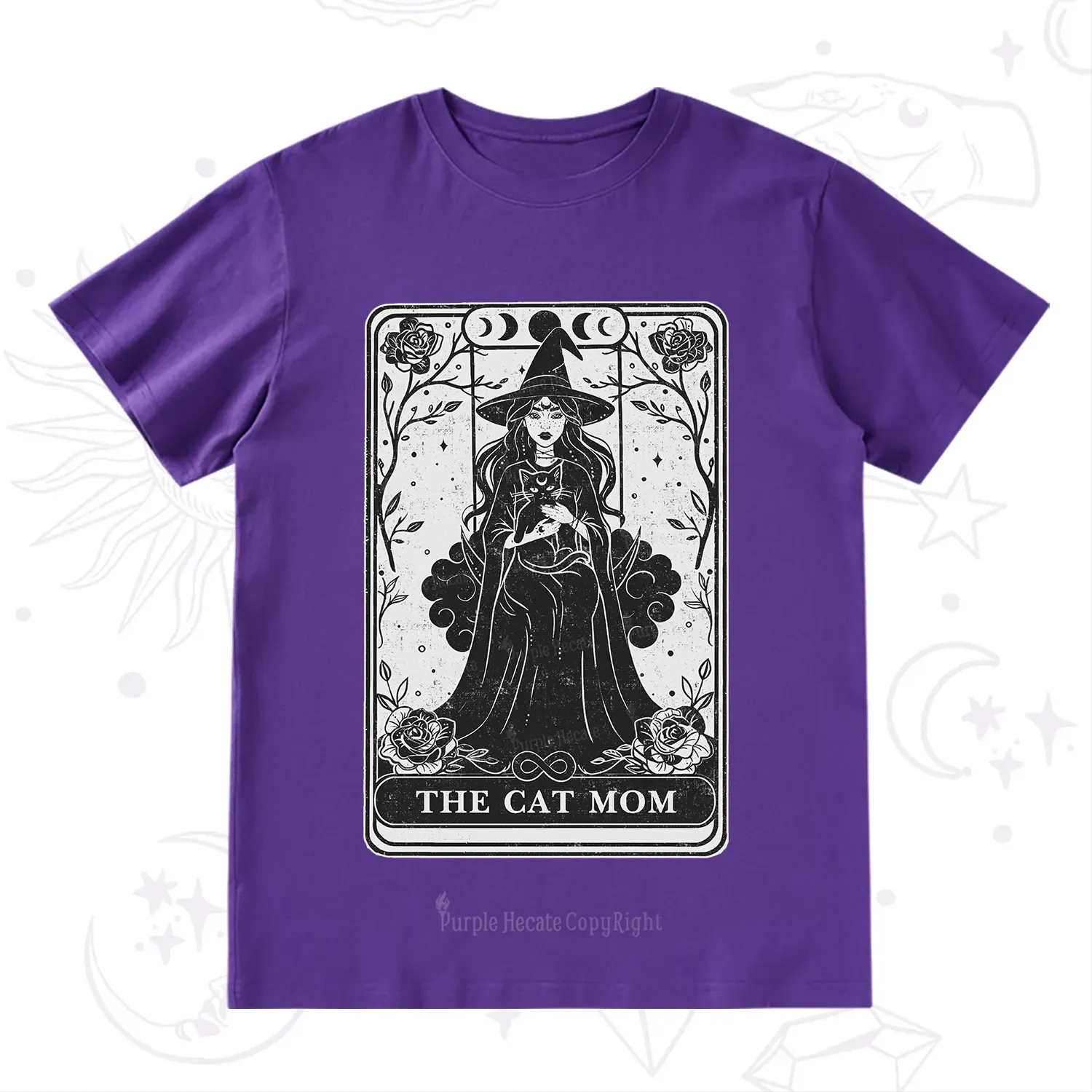 Purplehecate The Witch Cat Mom Tarot T-Shirt