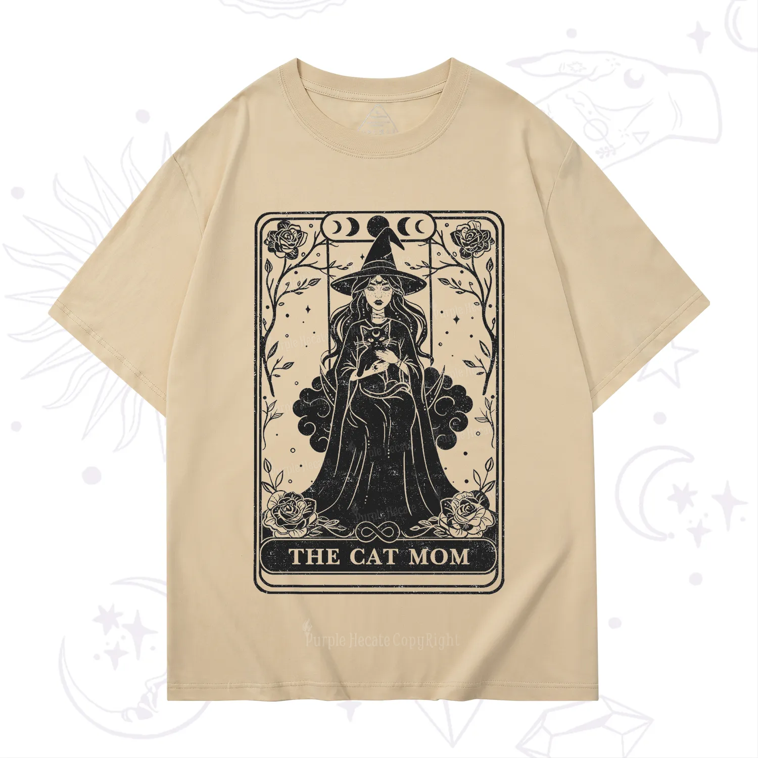 Purplehecate The Witch Cat Mom Tarot T-Shirt