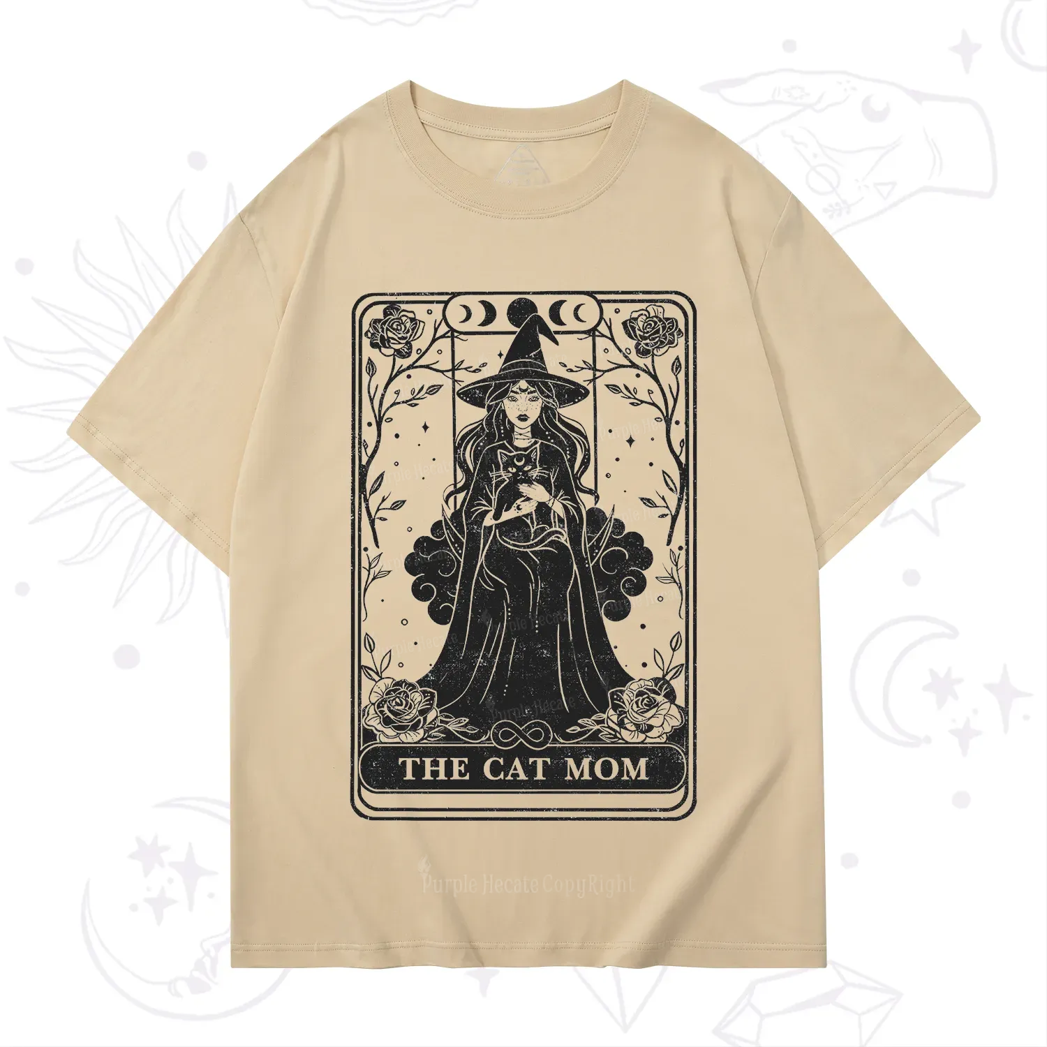 Purplehecate The Witch Cat Mom Tarot T-Shirt