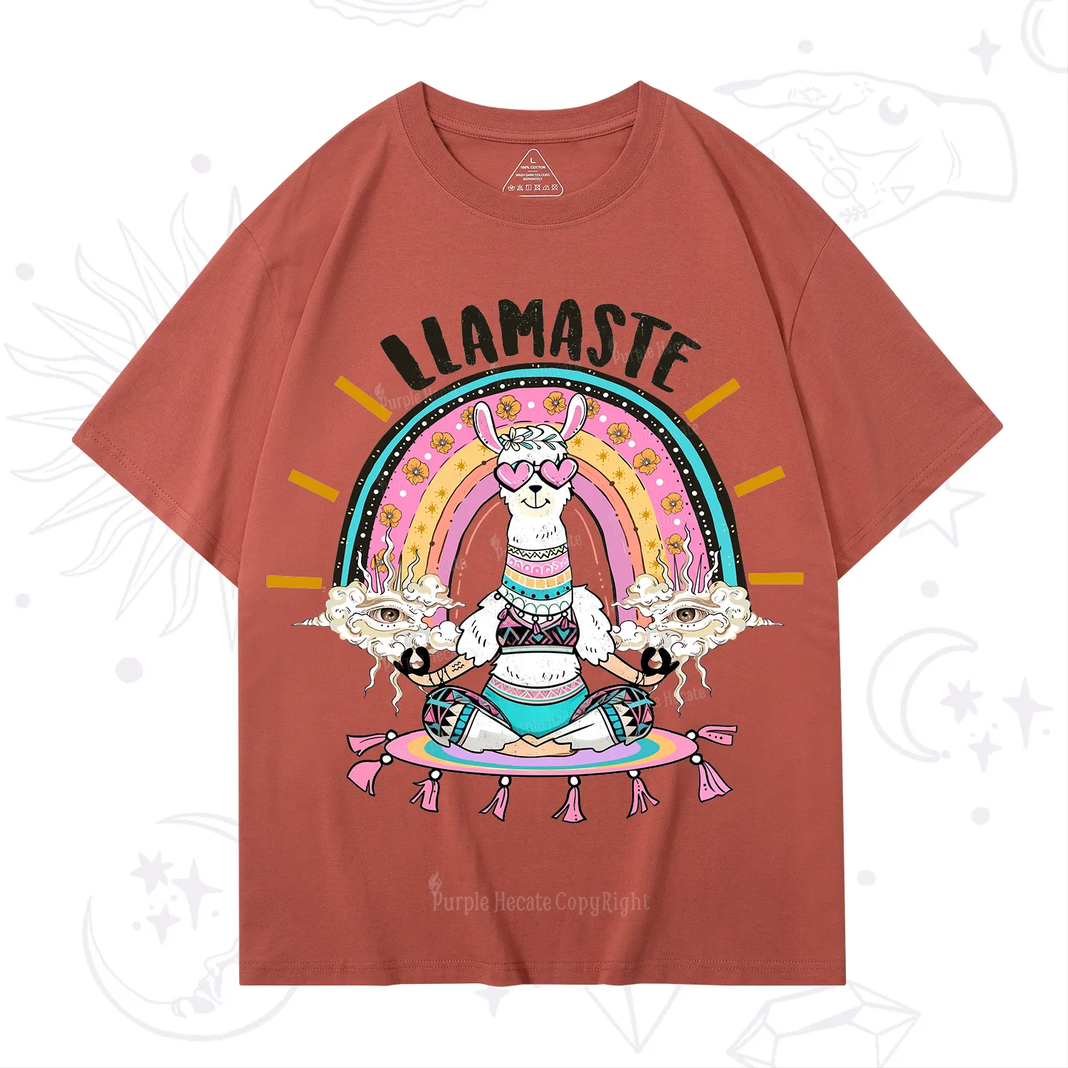 Purplehecate Llama Meditating T-Shirt