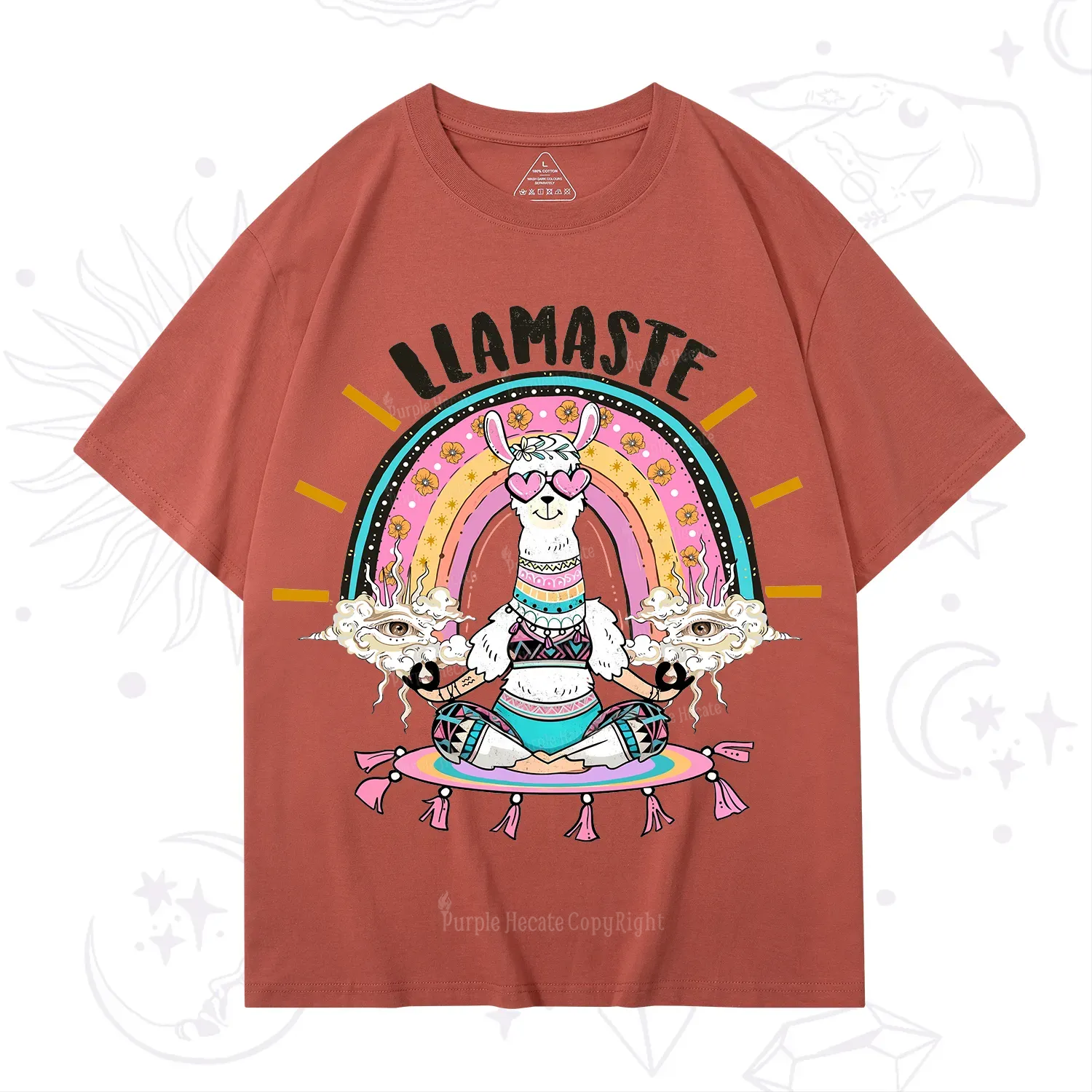 Purplehecate Llama Meditating T-Shirt