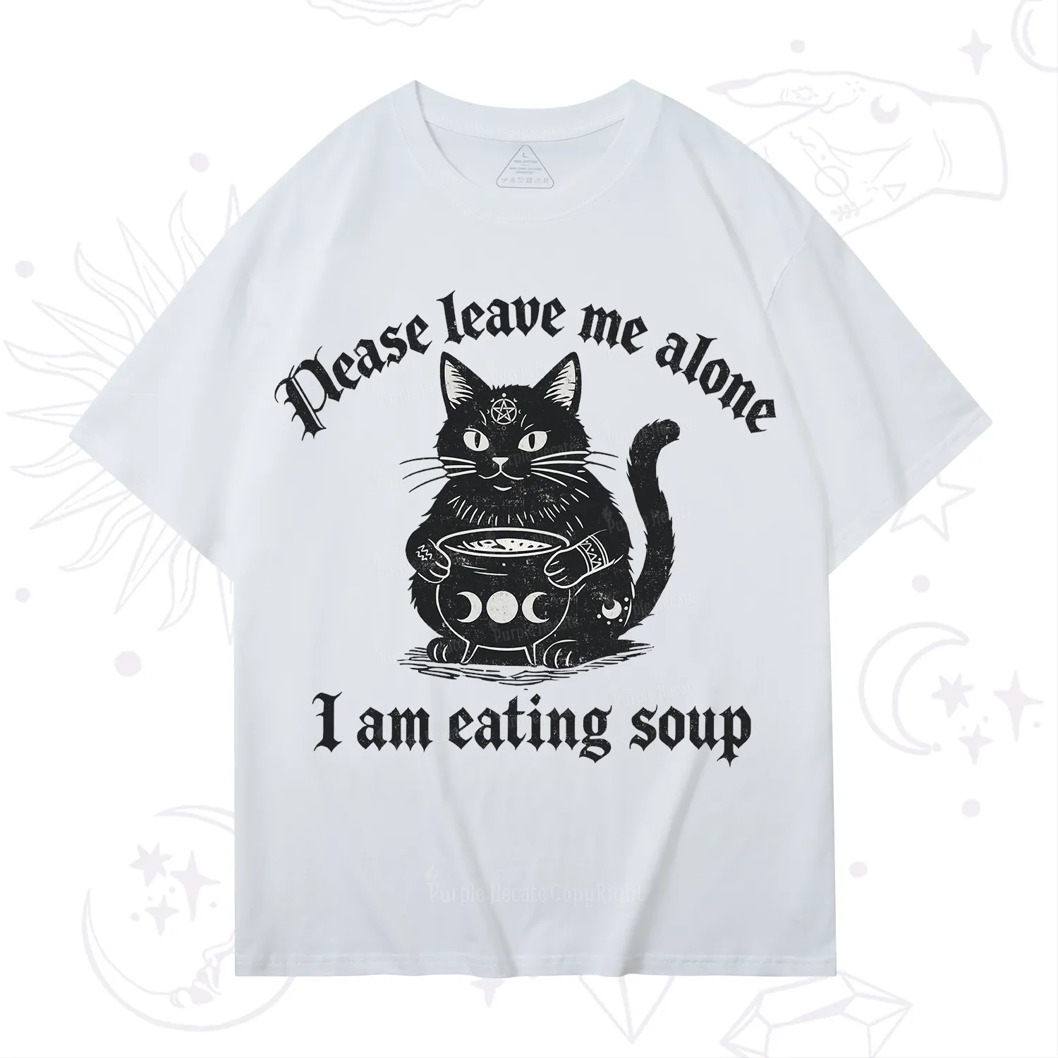 Purplehecate Magic Cat Eating Soup T-Shirt