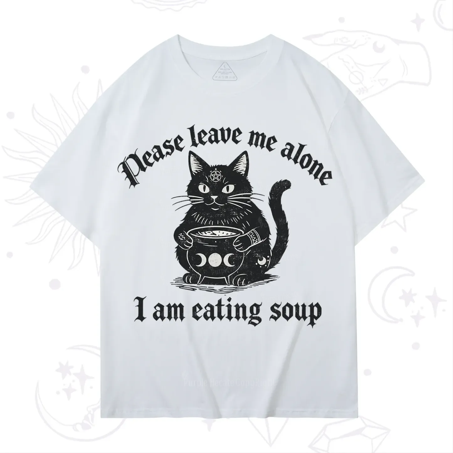 Purplehecate Magic Cat Eating Soup T-Shirt