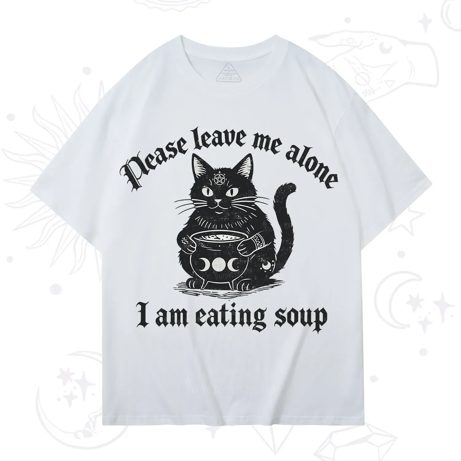 Purplehecate Magic Cat Eating Soup T-Shirt