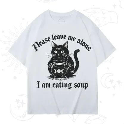 Purplehecate Magic Cat Eating Soup T-Shirt