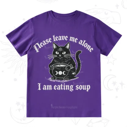 Purplehecate Magic Cat Eating Soup T-Shirt