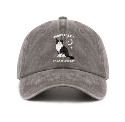 Purplehecate Sorry I Can't Go I'm an Indoor Cat Baseball Cap