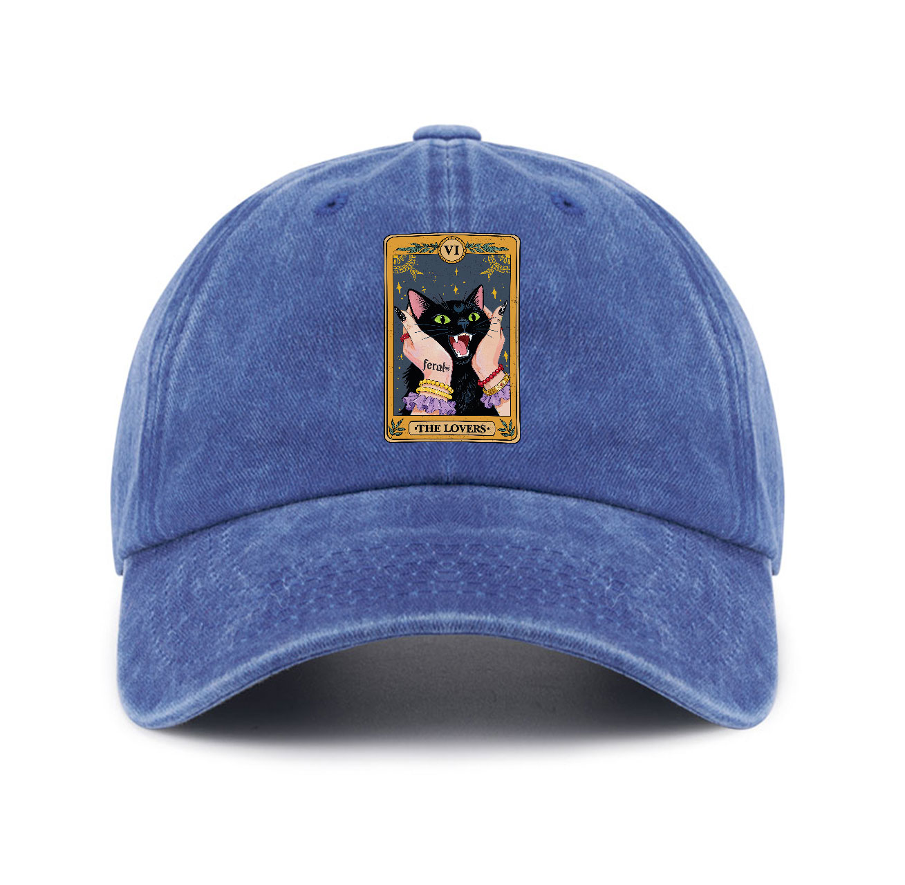 Purplehecate The Lovers Tarot Feral Cat Baseball Cap