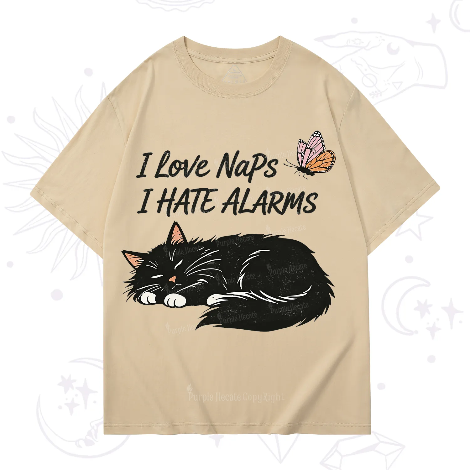 Purplehecate I Love Naps I Hate Alarms T-Shirt