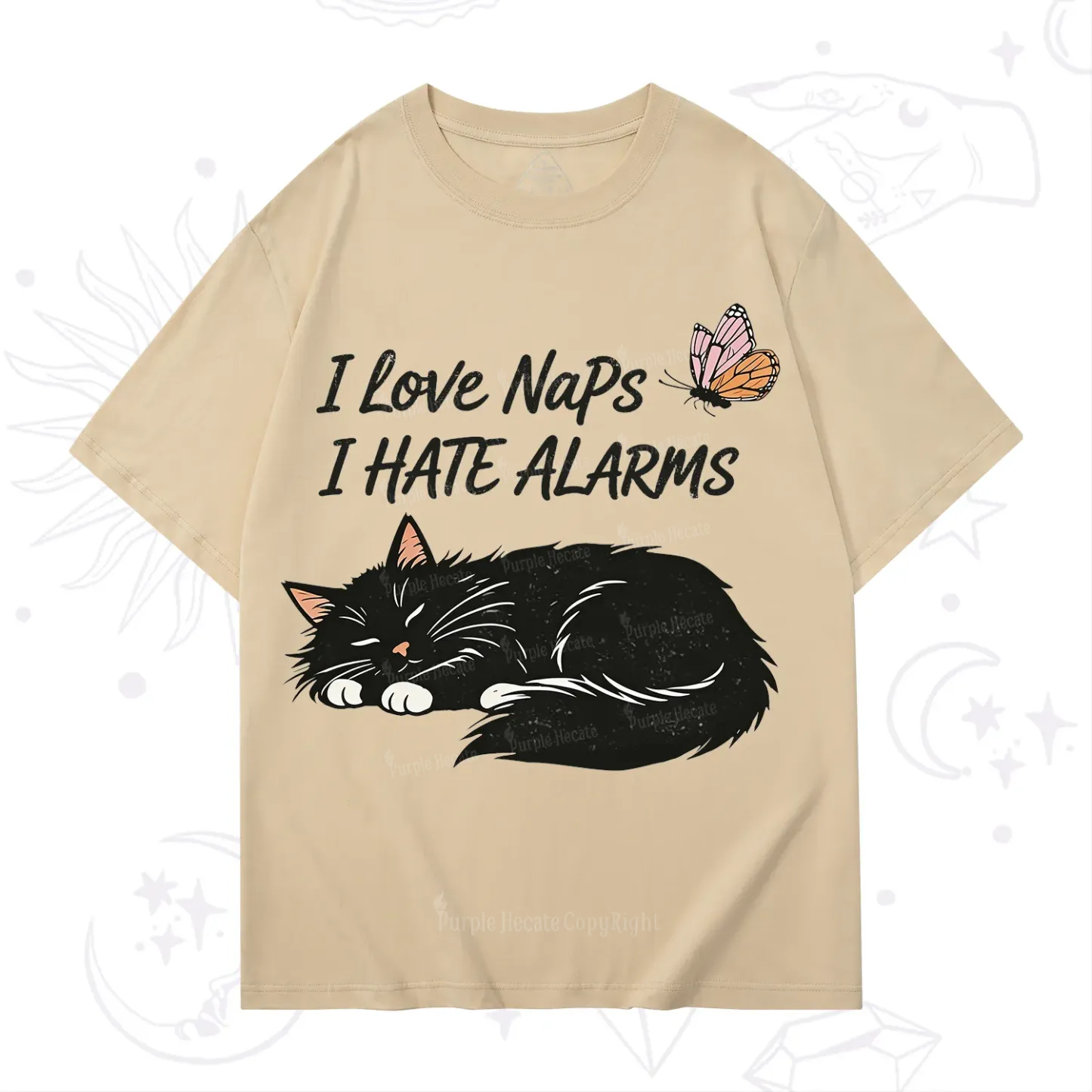 Purplehecate I Love Naps I Hate Alarms T-Shirt