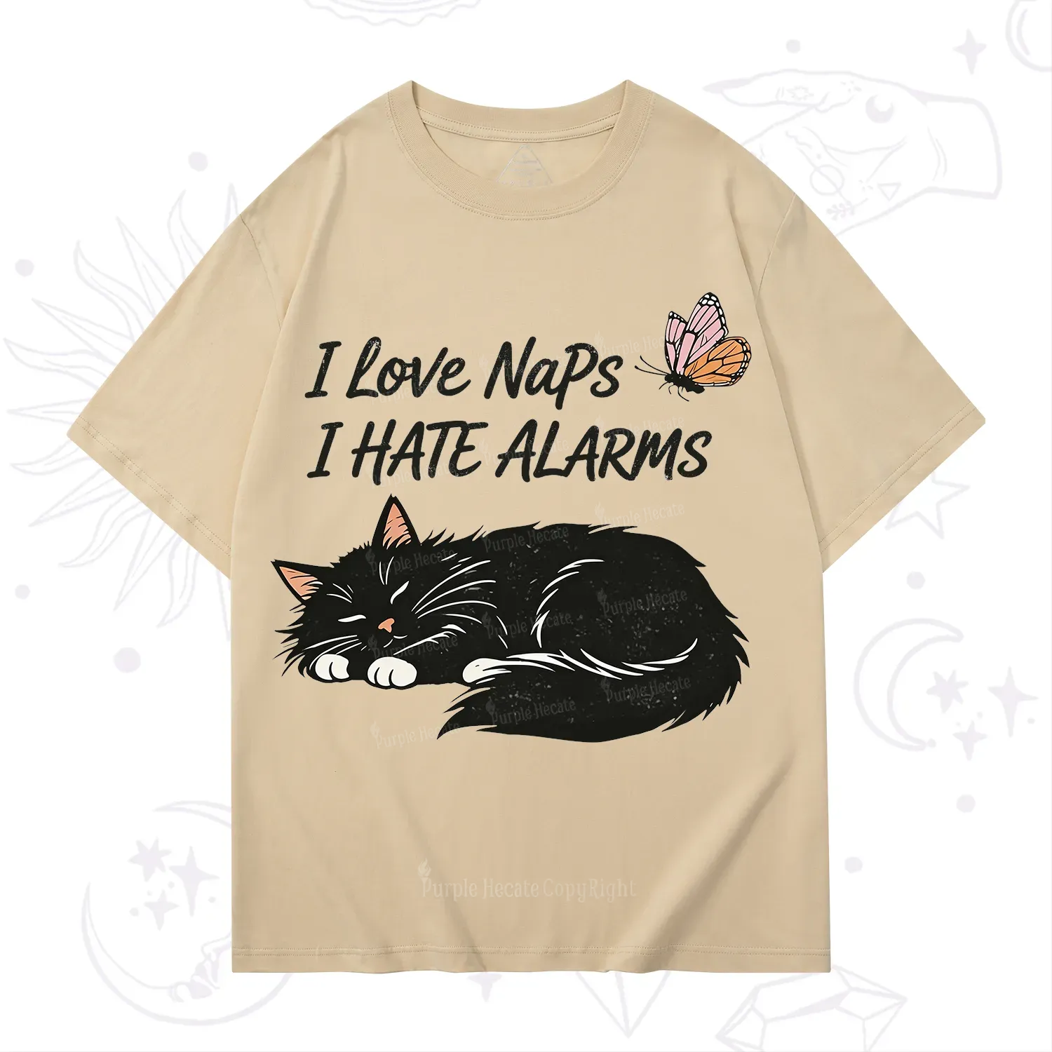 Purplehecate I Love Naps I Hate Alarms T-Shirt