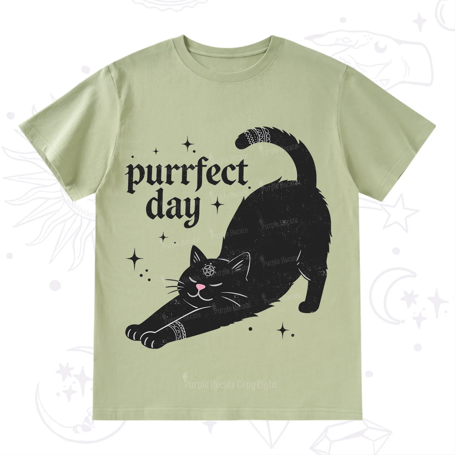 Purplehecate Purrfect Day Black Cat T-Shirt